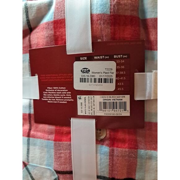 Wondershop 2 Piece Sleep Set Womens XS Red Flannel - Picture 3 of 4